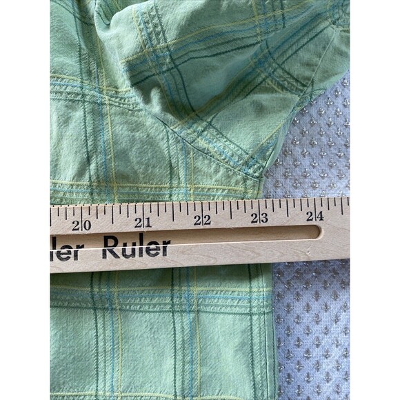 Tommy Bahama Shirt Mens Medium Green Silk Plaid  Button Up Short Sleeve Camp - Picture 8 of 9